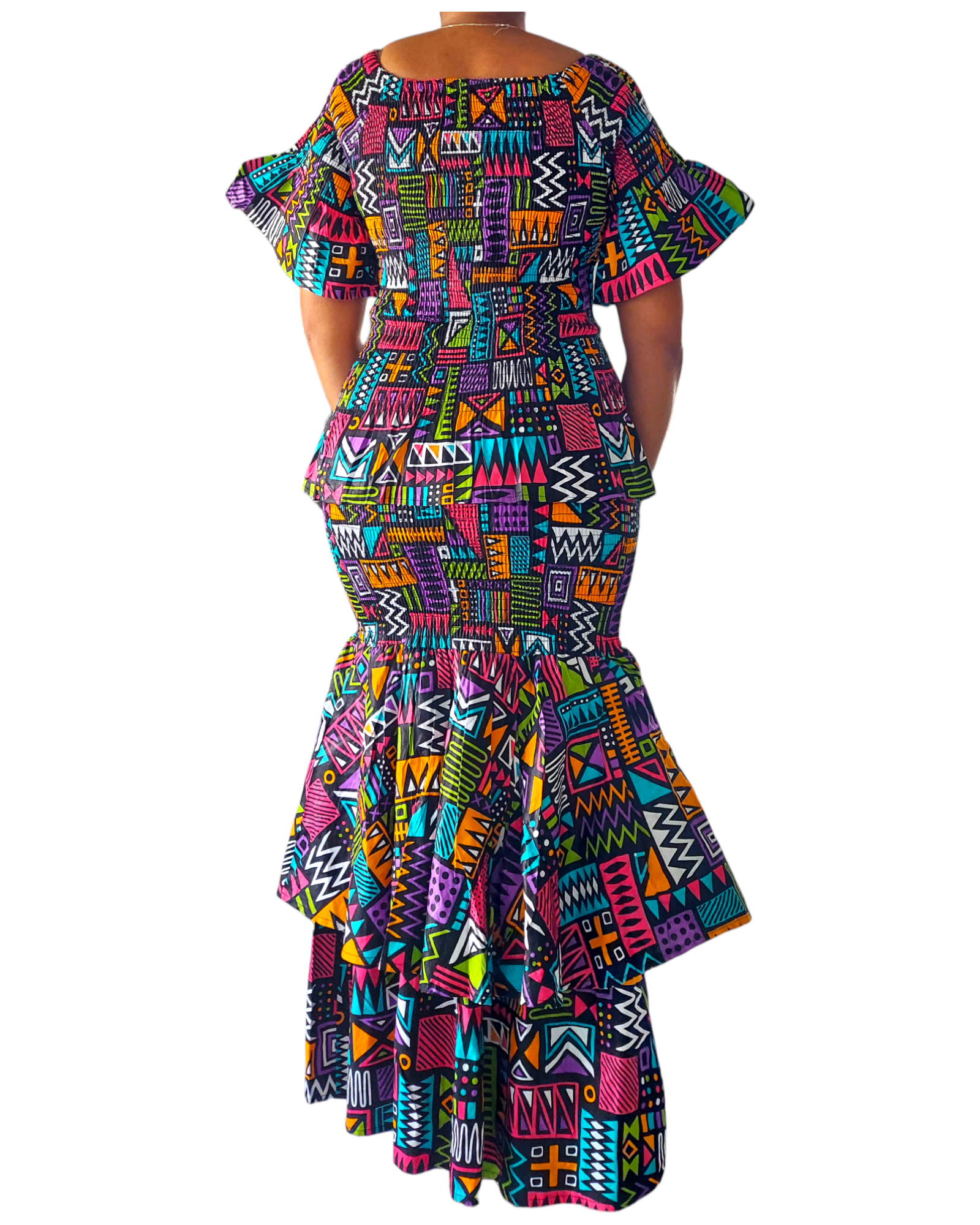 Smock Skirt & Blouse Set - ST15 Multi