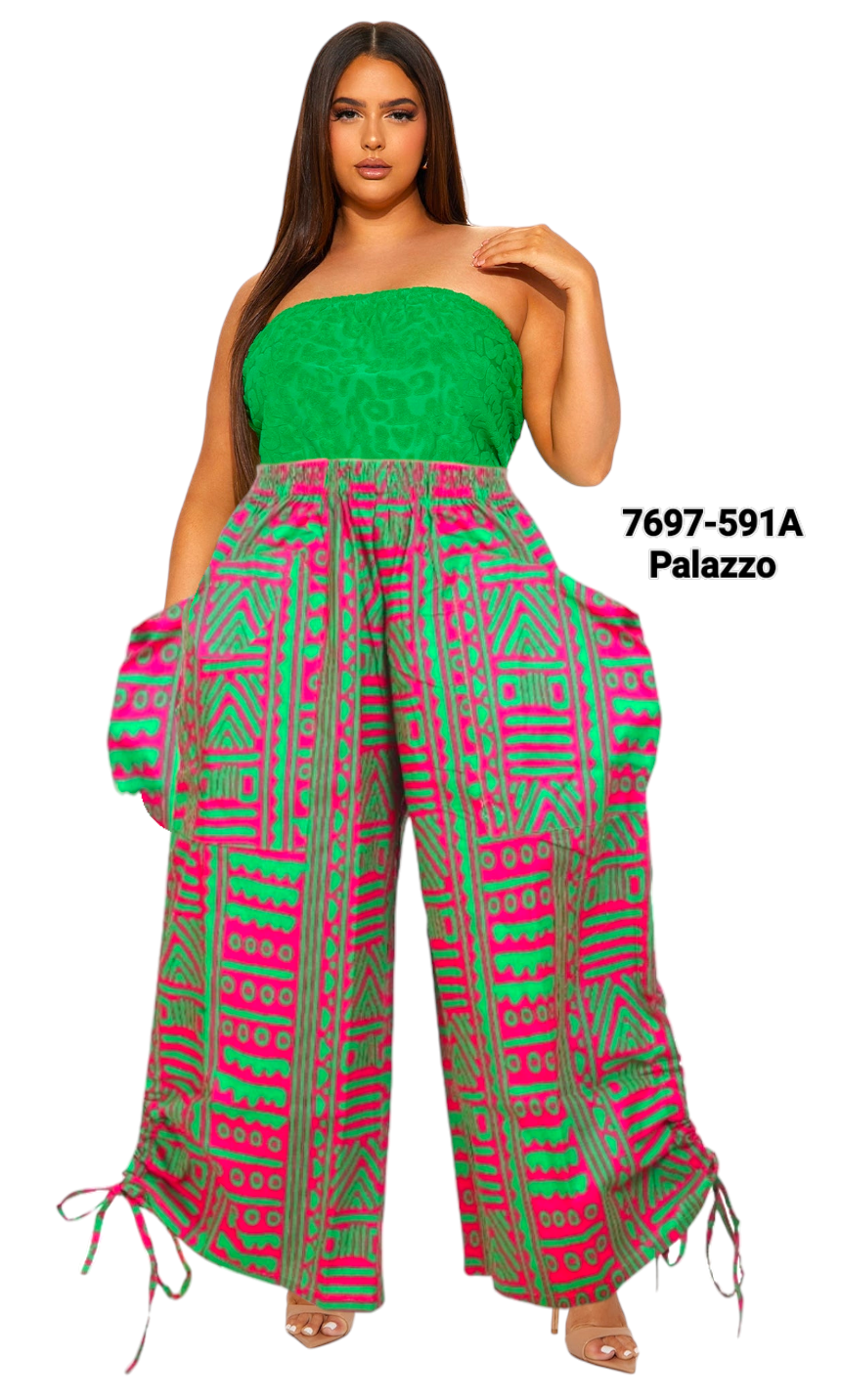 Long Palazzo with  Adjustable String - 7697