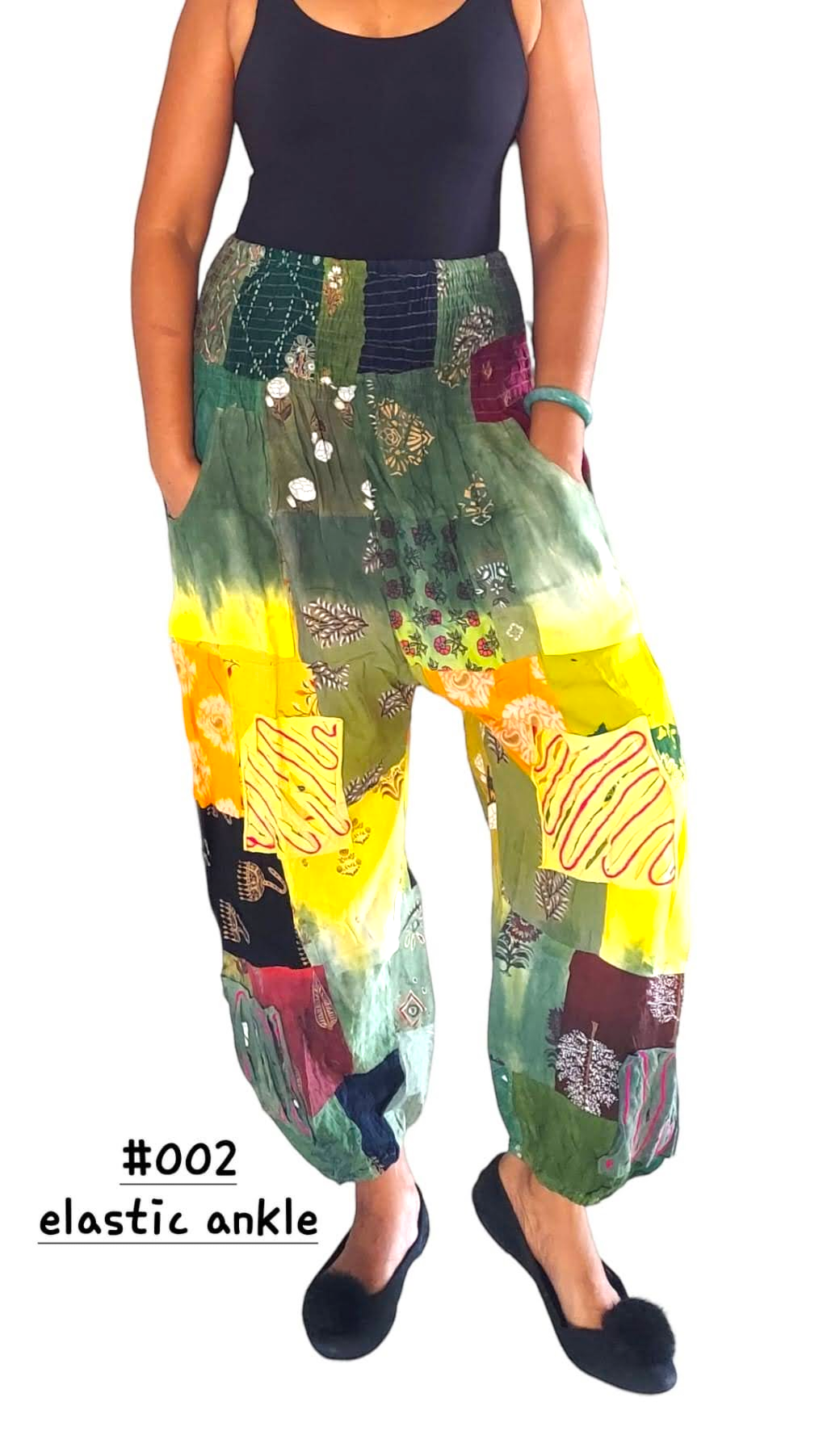 Patch Pants/Cotton Yoga pants/ Hippie Boho Pants - 002E Unisex