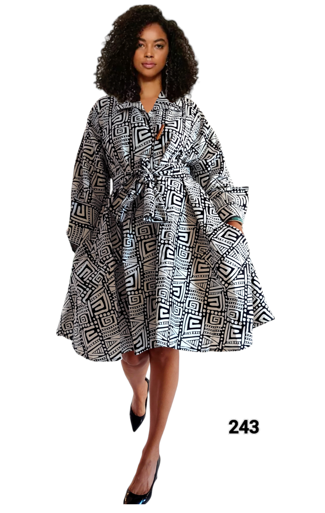 Cotton Swing Dress / Top- Geometric Pattern 243