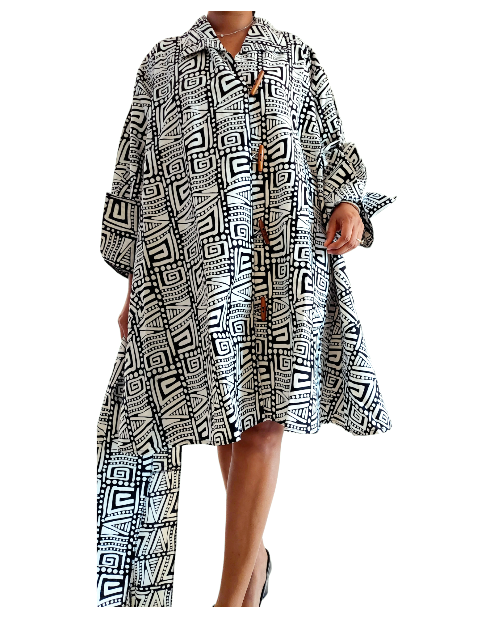 Cotton Swing Dress / Top- Geometric Pattern 243