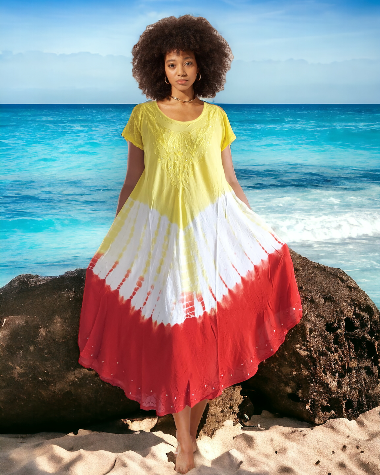 Umbrella Dress Tri Color - D514