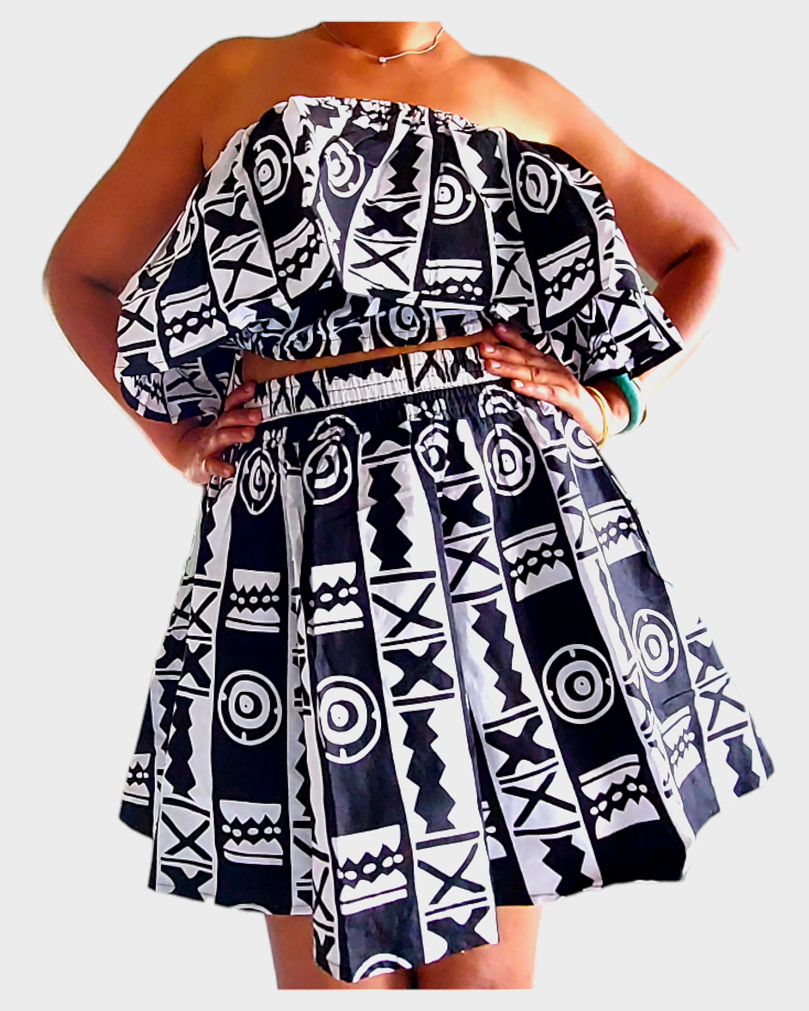 Mini Skirt & Tube Crop Top Set- IB777-65