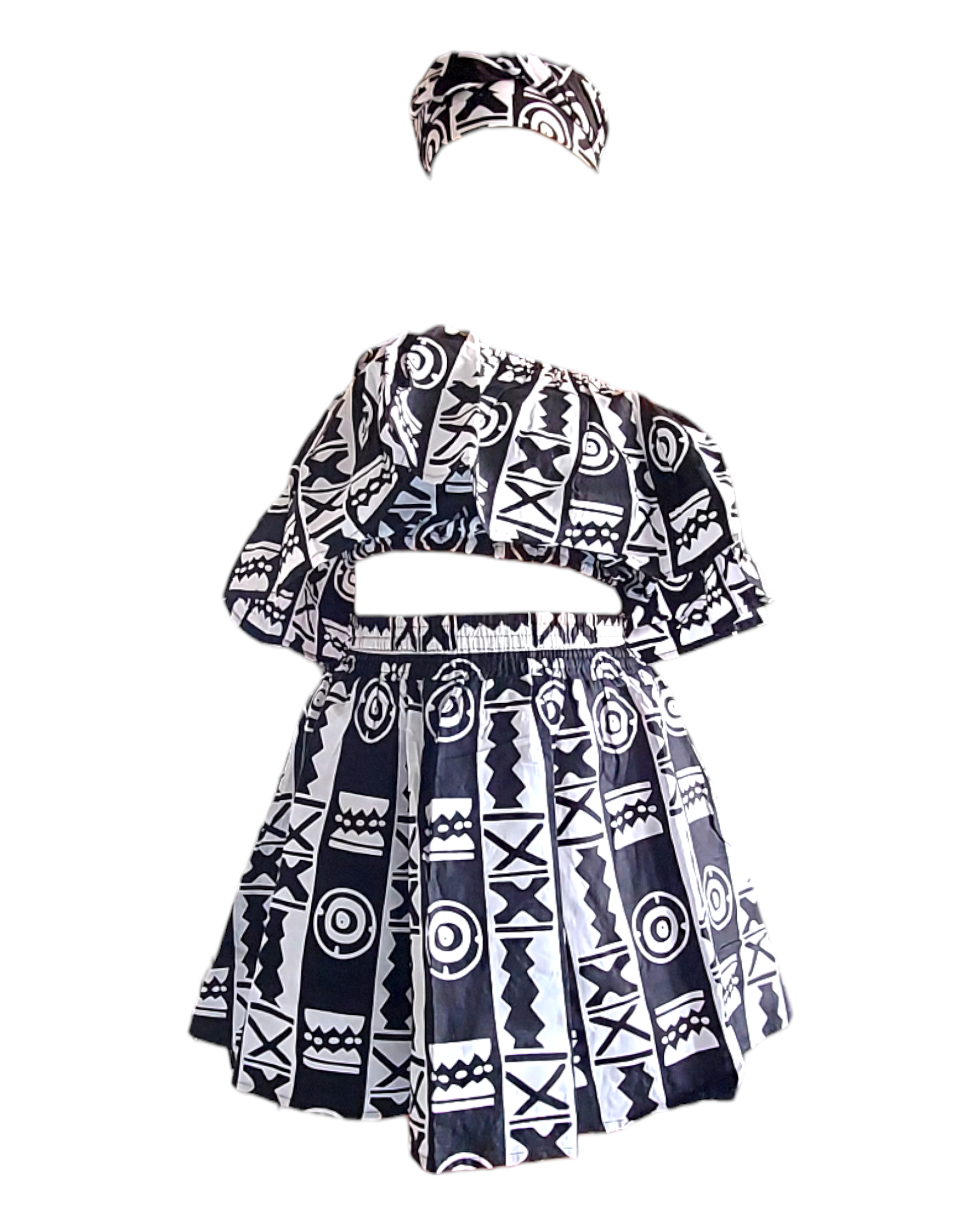 Mini Skirt & Tube Crop Top Set- IB777-65