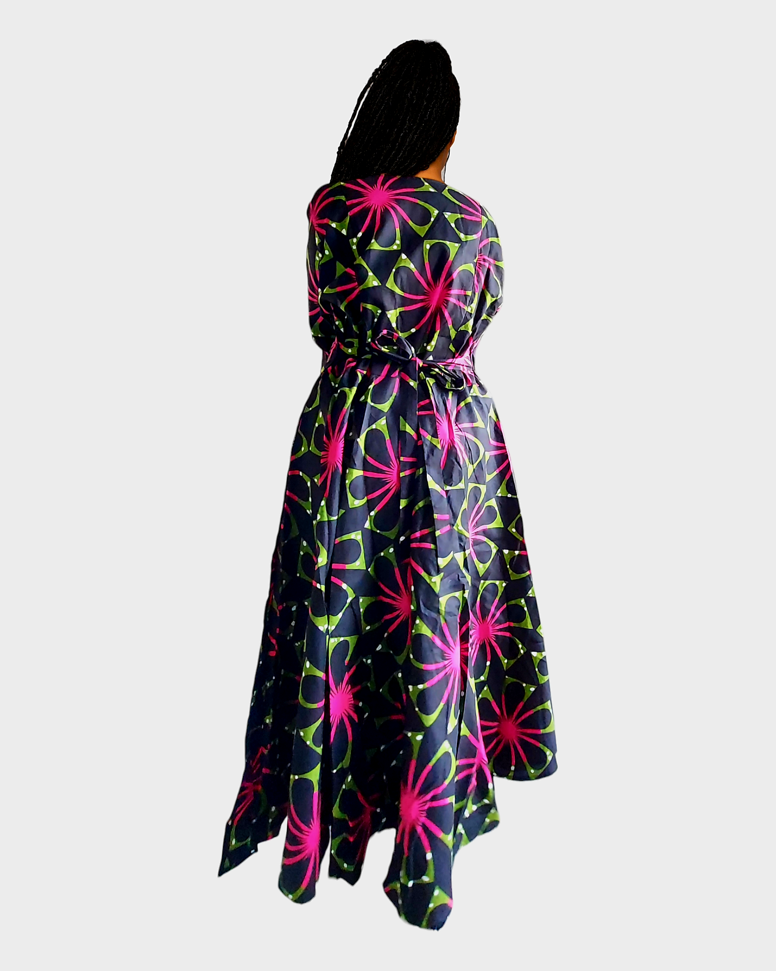 70- Long Wrap Dress- Floral Print67