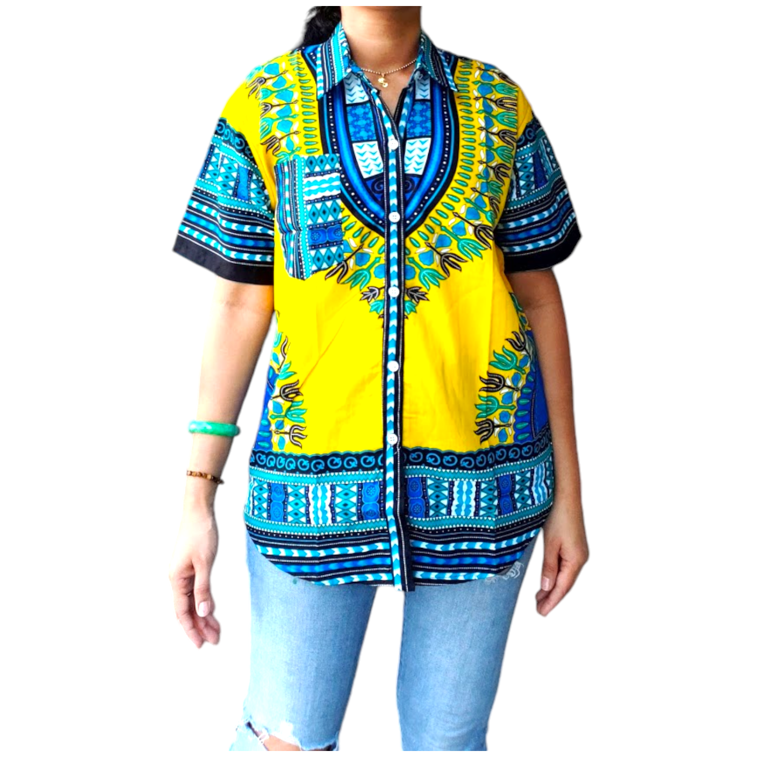 14A- Unisex Button Down Shirt- Dashiki