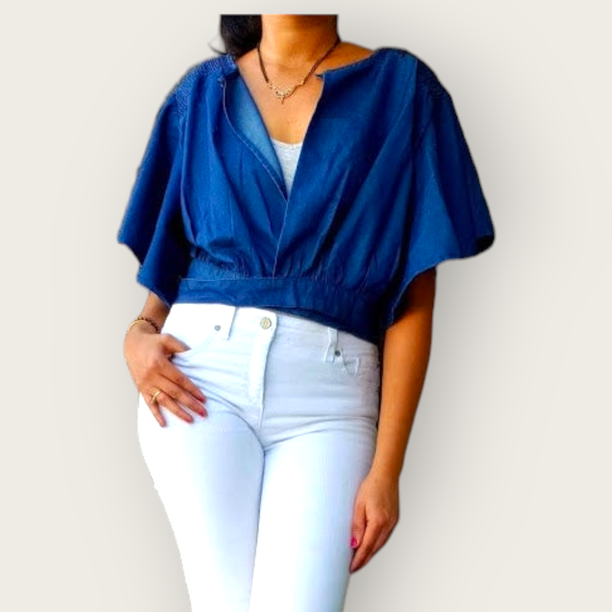 AN607 Denim Crop Top