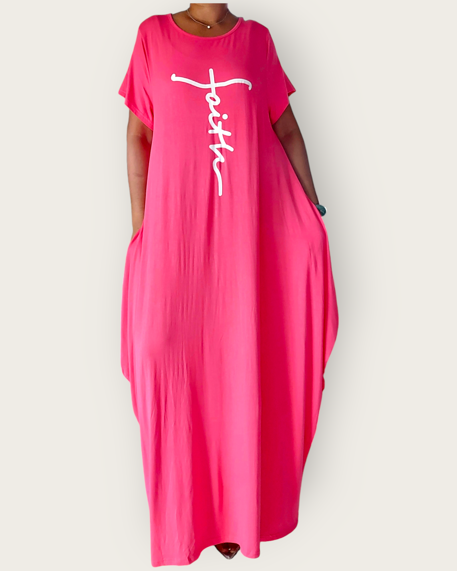 Faith Bubble  Jersey  Dress/Short Sleeve / Bright Pink 2022SS