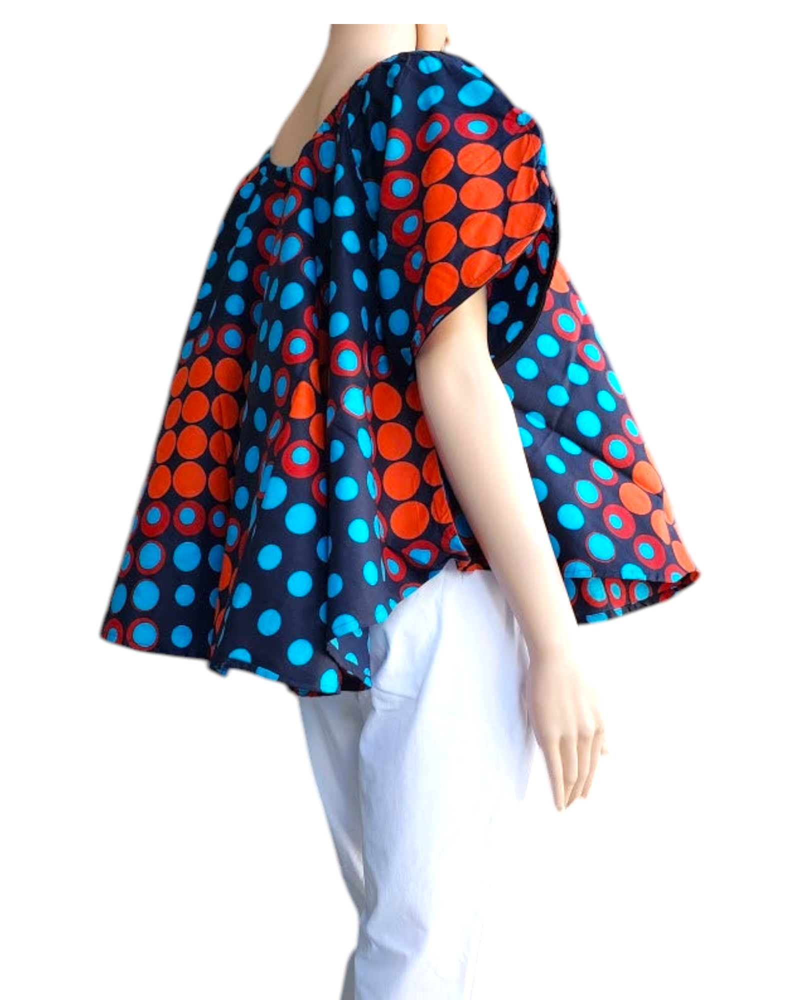 7049- Authentic African print bell blouse