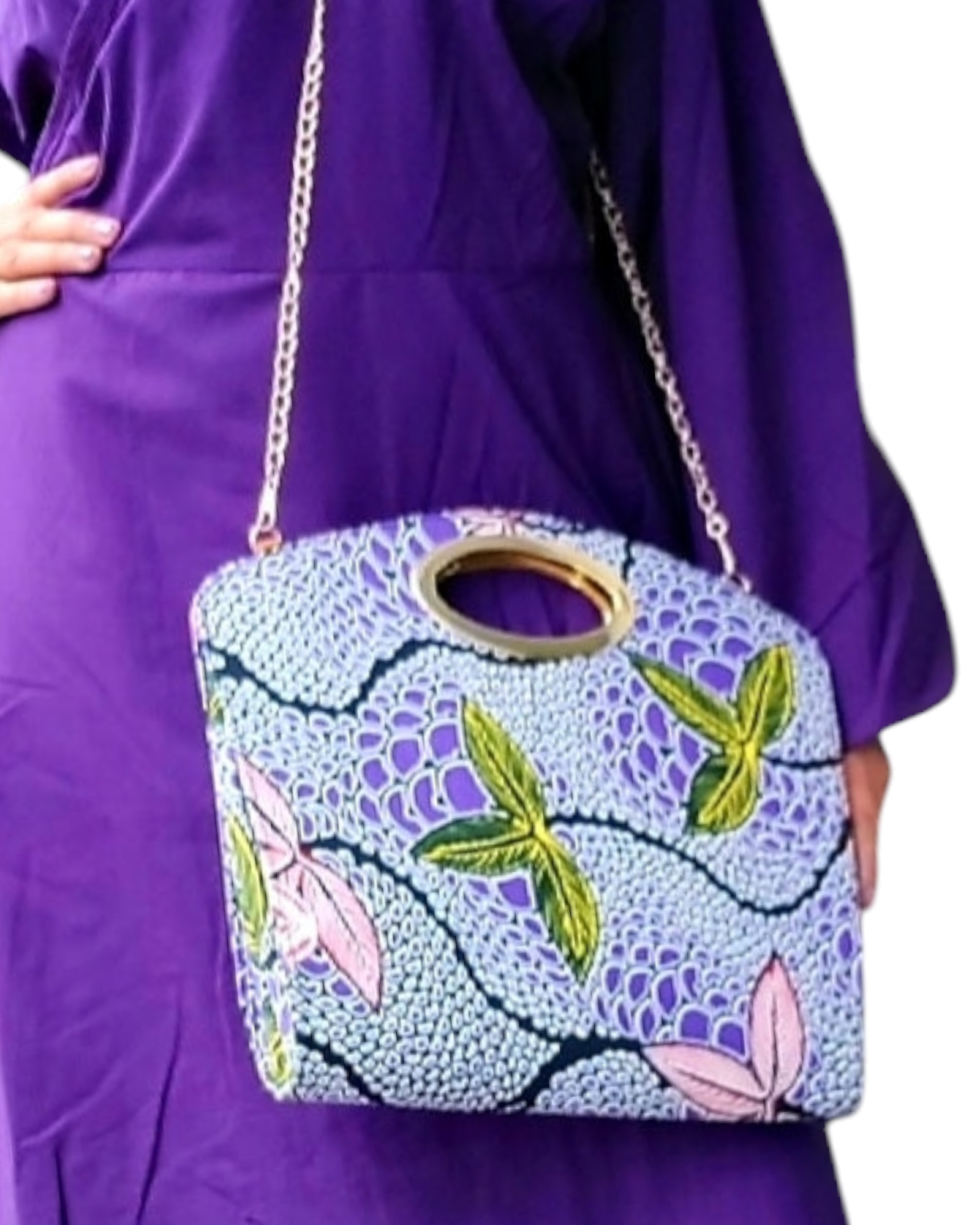 Wrap Dress / Long Bell Sleeves/ Solid- Purple 706