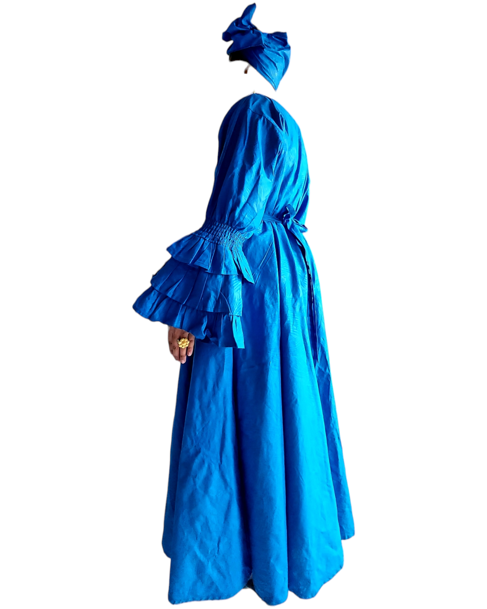 Embossed Wrap Dress - 1103 Royal Blue