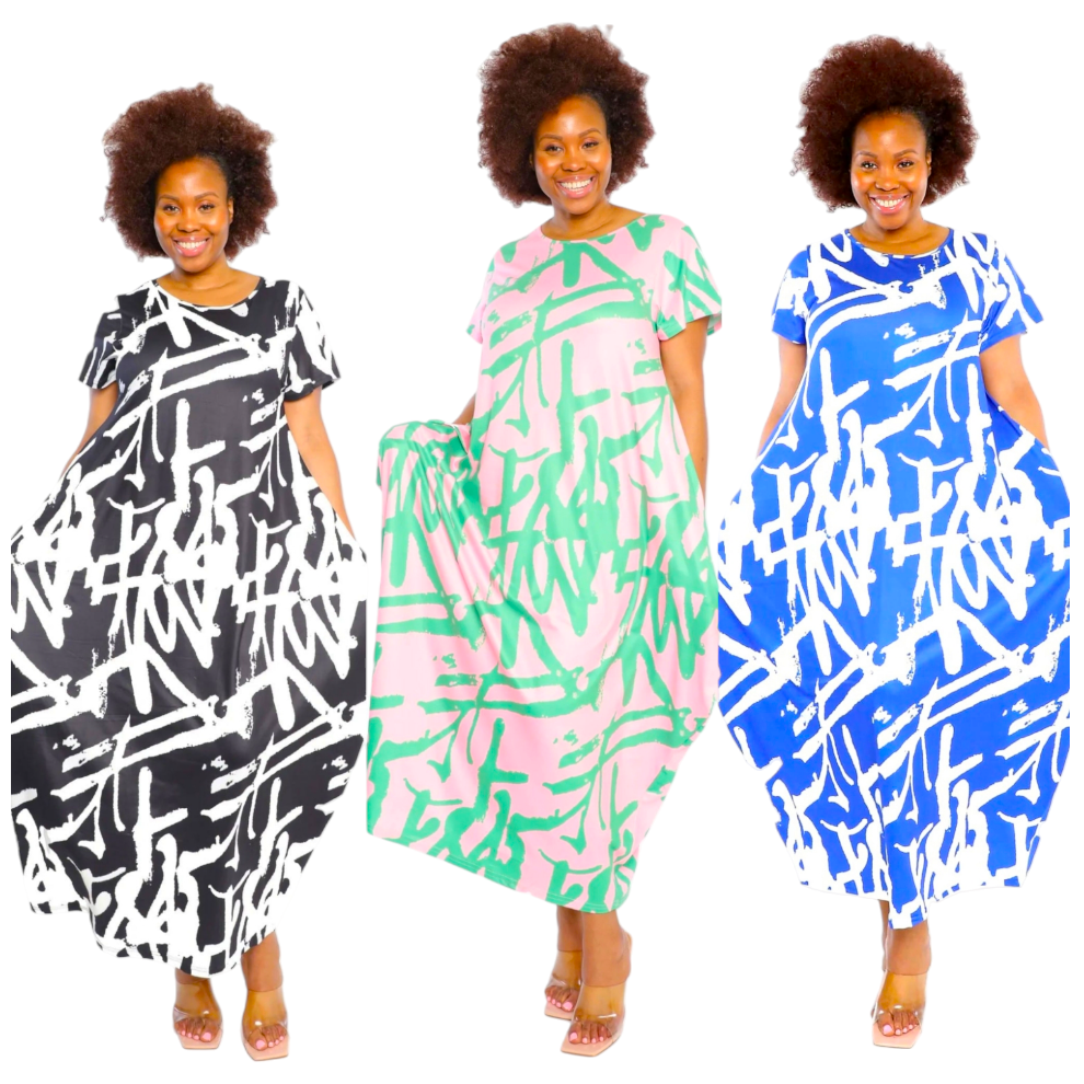 Woman Bubble  Dress /Printed 21040