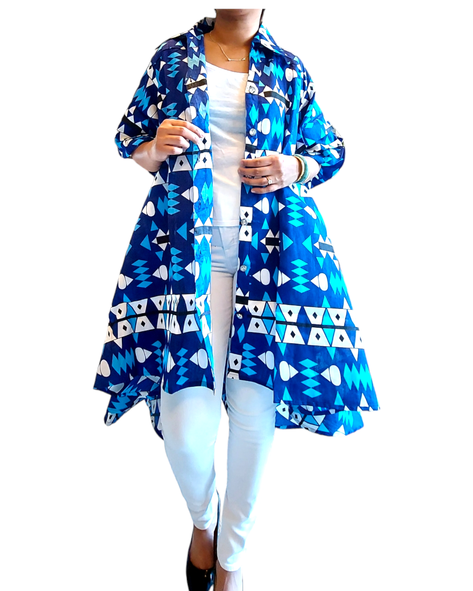 IB25013 - Swing Dress/ Faux Silk / Printed C