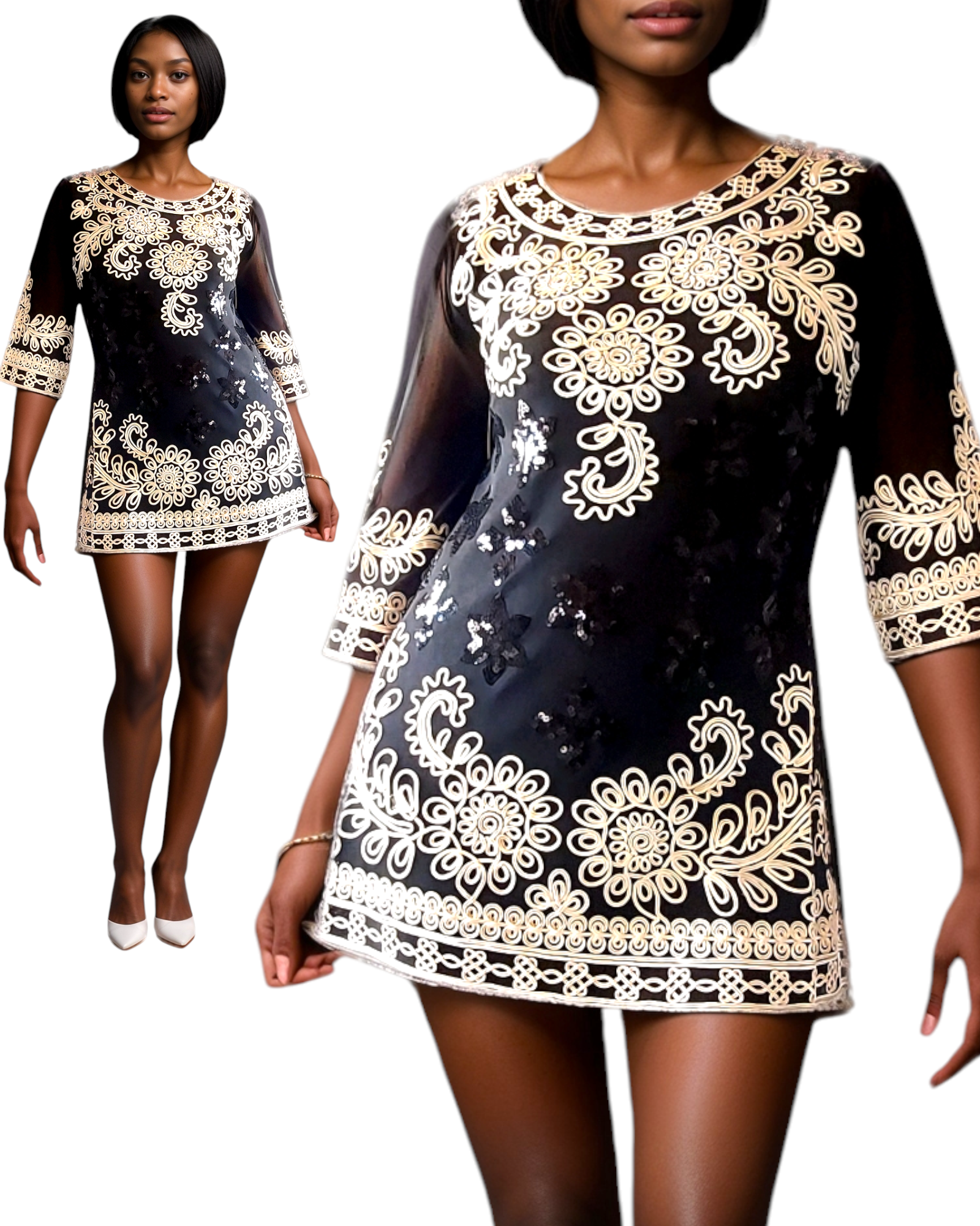 17683- Women sequin Embroidery Blouse