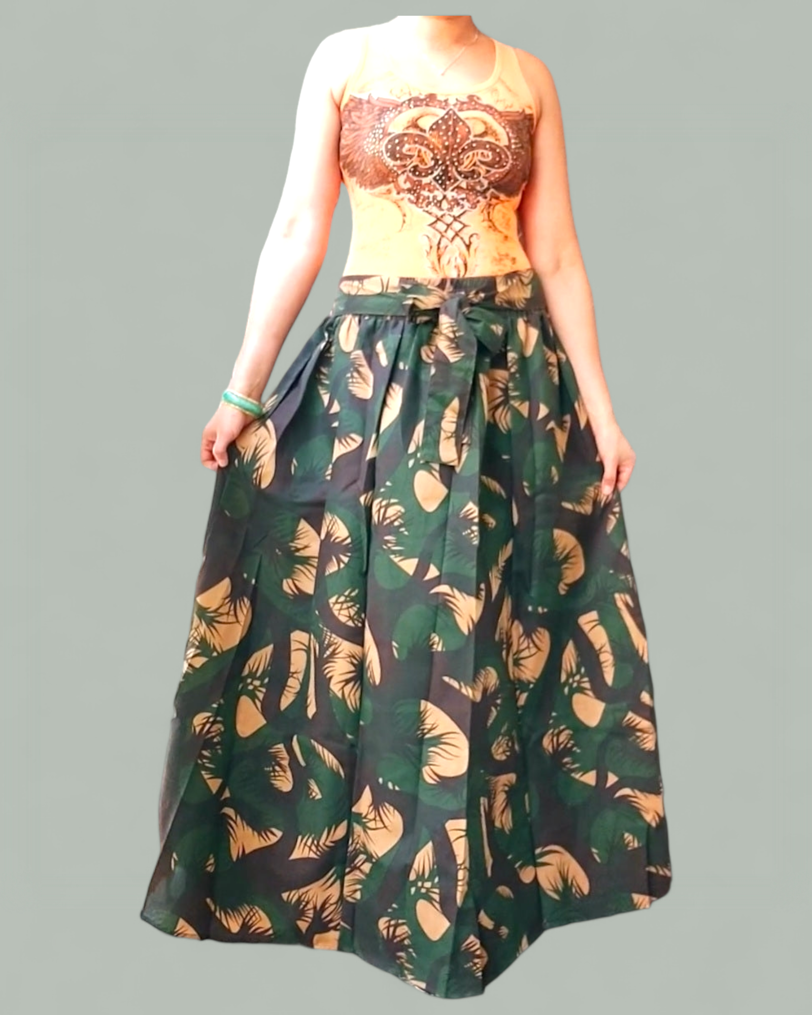 Women Long Maxi Skirt/ camouflage- 485