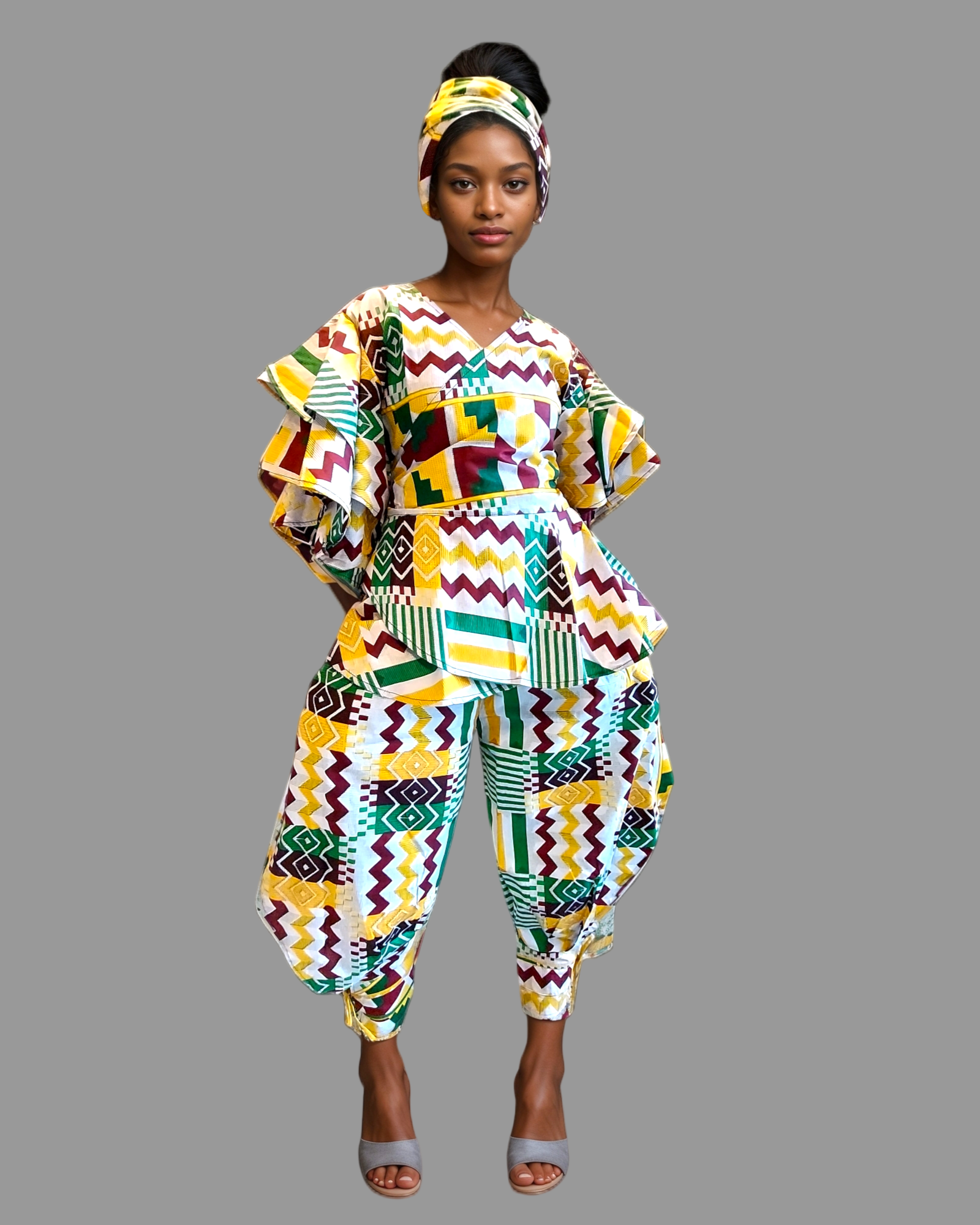 1203-29 Harem Pant & Wrap Blouse