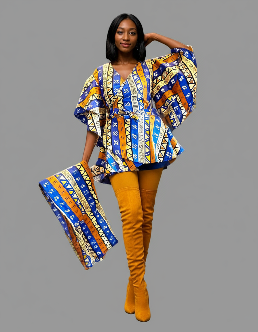 1203-29 Harem Pant & Wrap Blouse