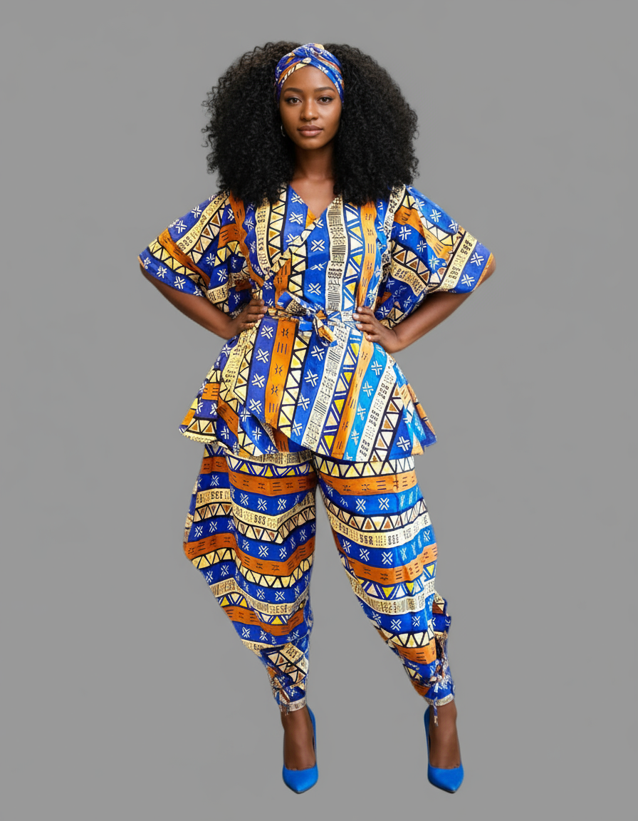 1203-29 Harem Pant & Wrap Blouse