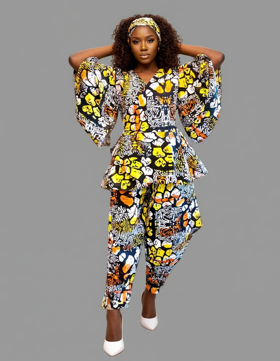 1203-29 Harem Pant & Wrap Blouse