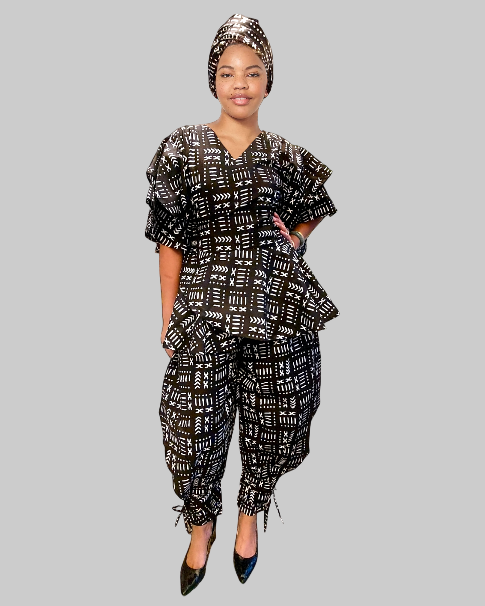 1203-29 Harem Pant & Wrap Blouse