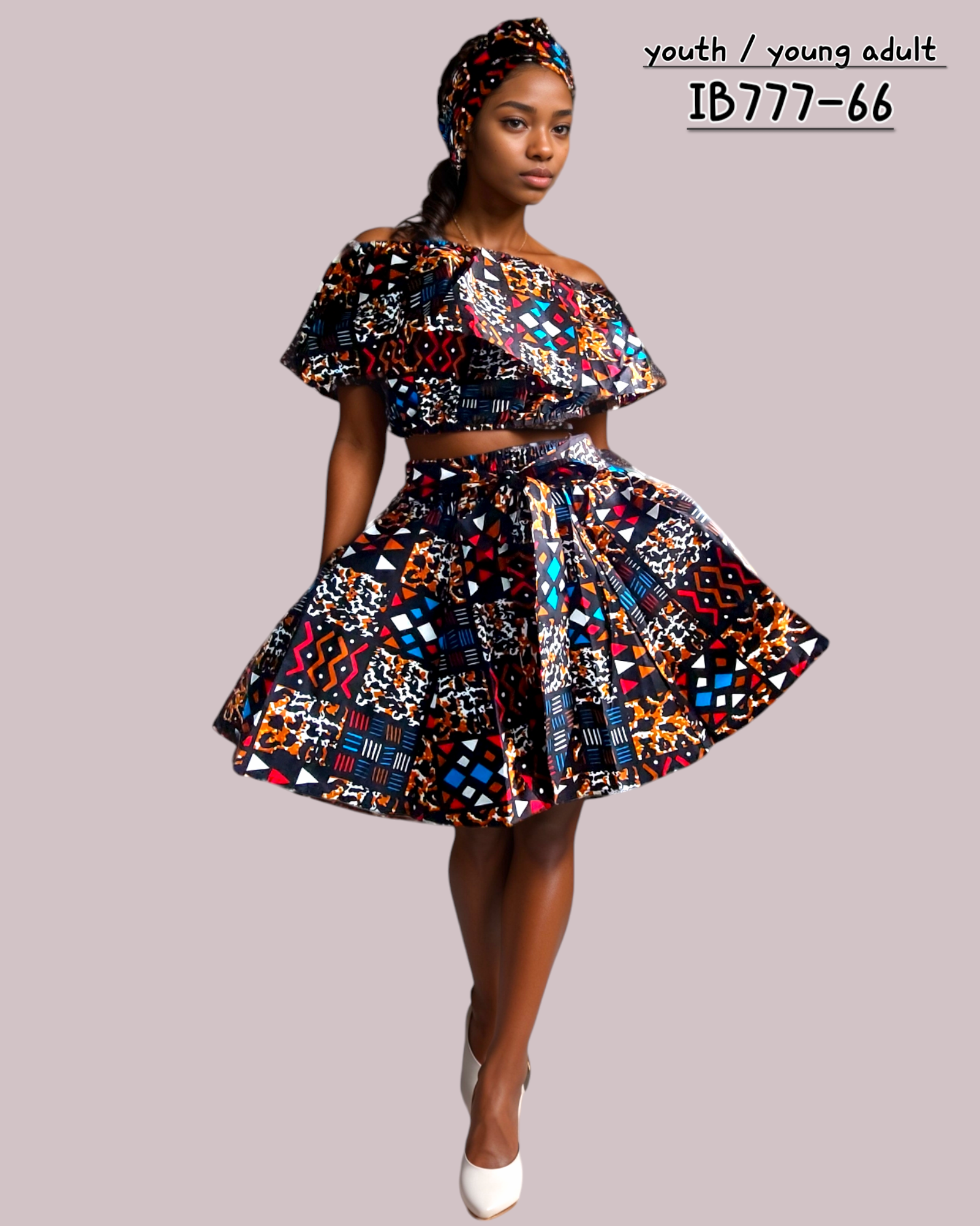 Mini Skirt & Tube Crop Top Set IB777-66