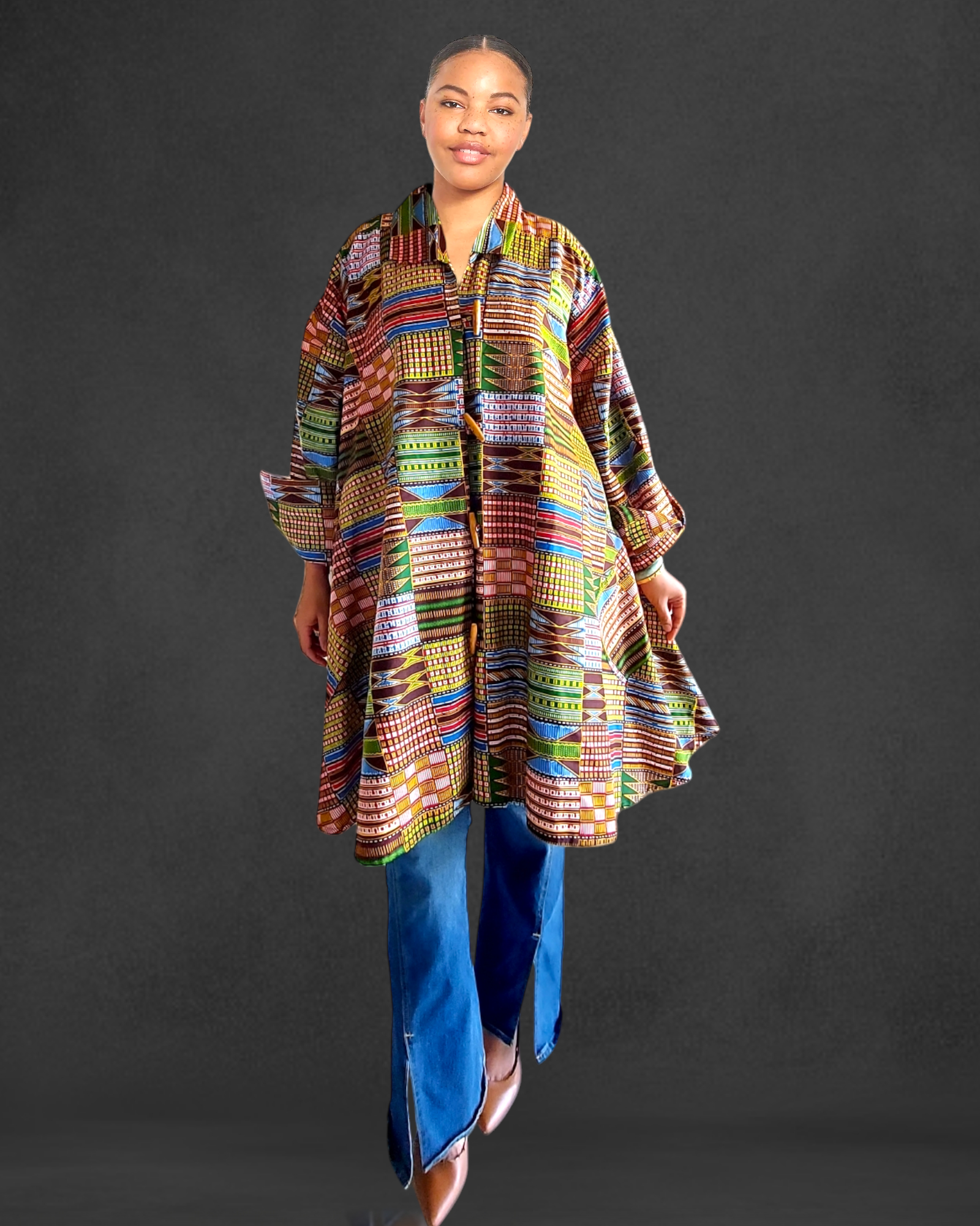 Cotton Short  Dress / Blouse With Scarf 1207