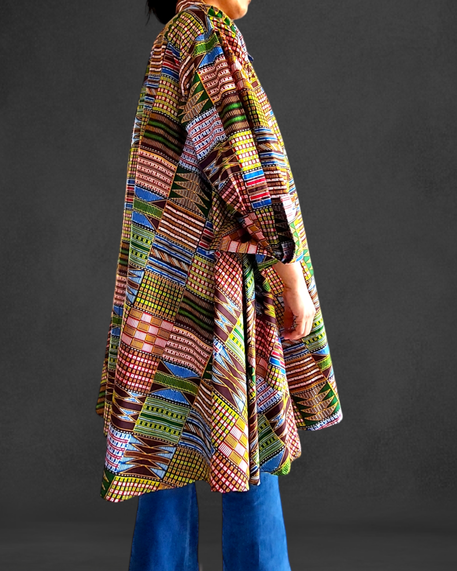 Cotton Short  Dress / Blouse With Scarf 1207