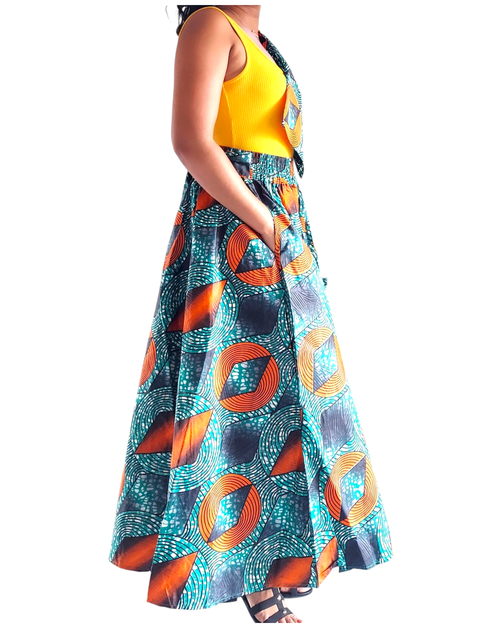 1003 Combo Long Skirt & Pocketbook Set