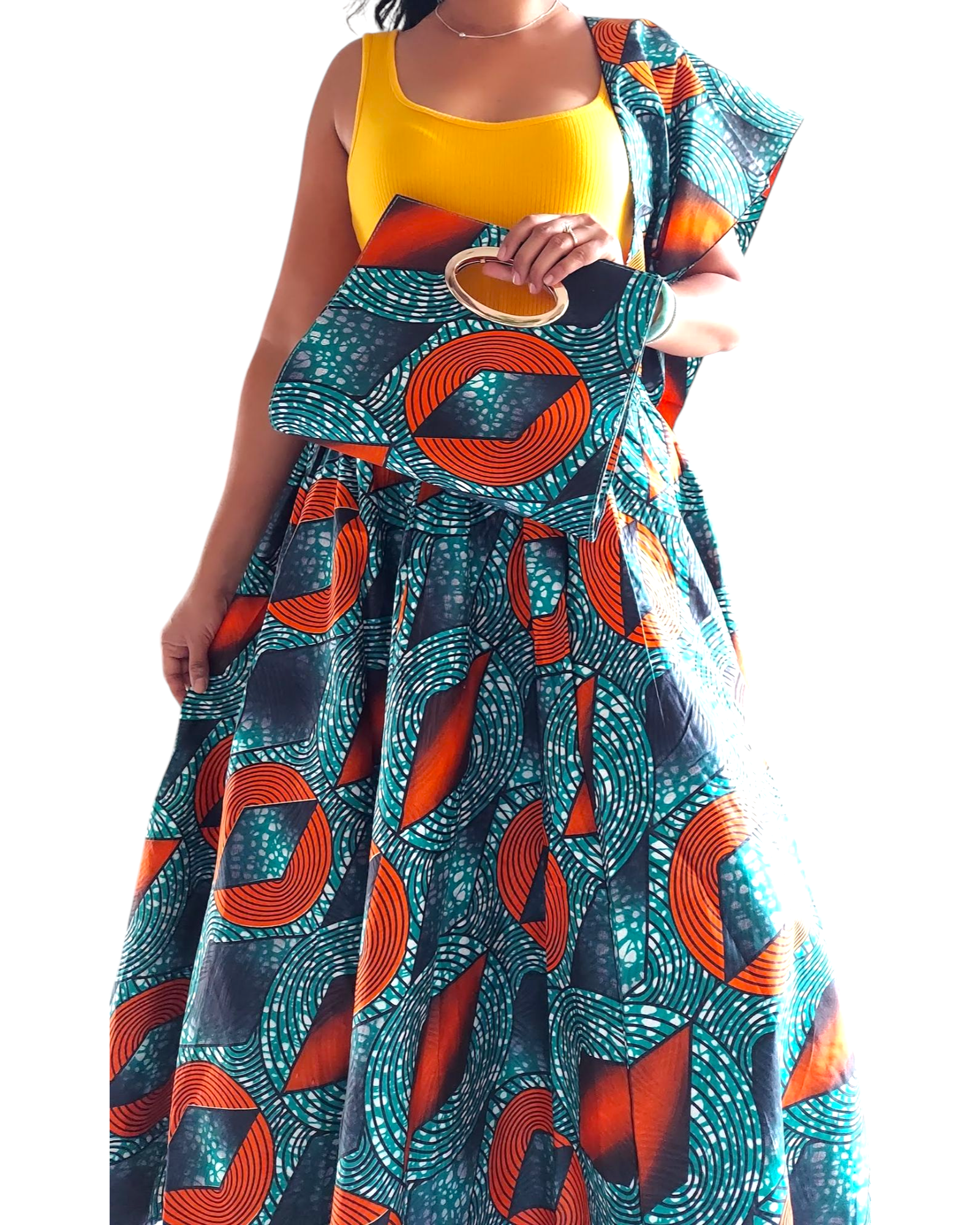 1003 Combo Long Skirt & Pocketbook Set