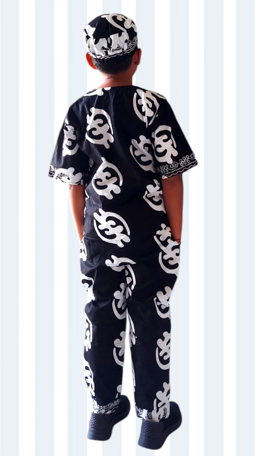 (Pack of 7) Boys 3 Pcs Sets/ Pant/Tunic/Kufi Hat - Gynmee Print