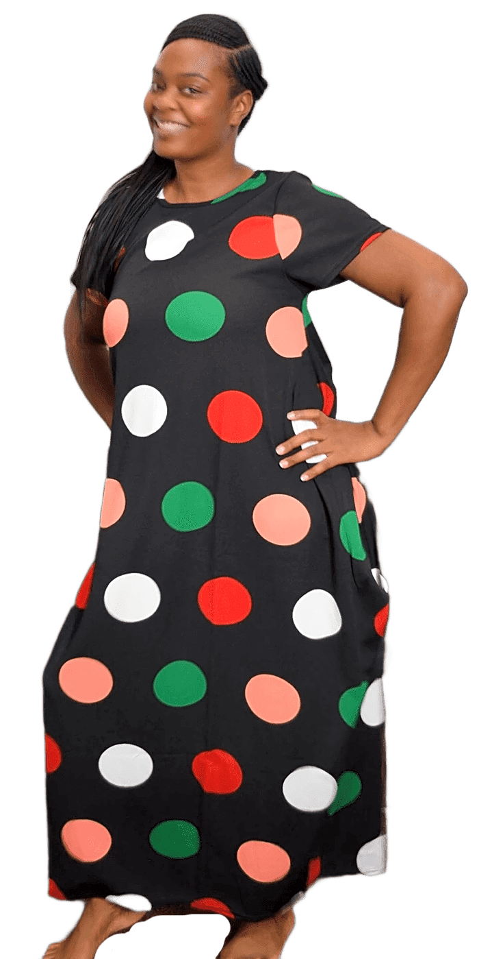 2336 Bubble Dress Polkadot Multi Color