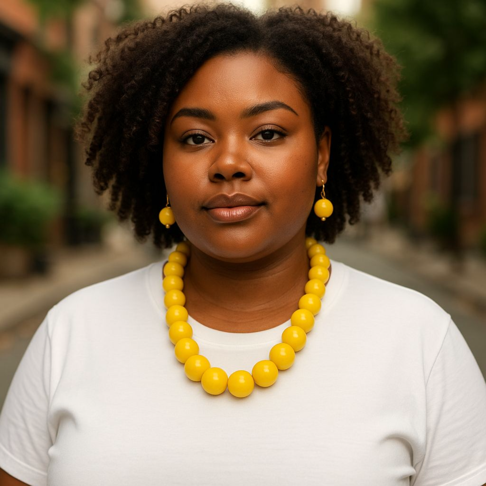 Necklace & Earrings Set /Fat Beads