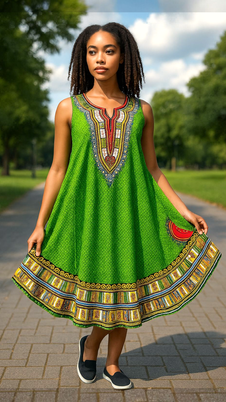 Umbrella Dress/Dashiki Print