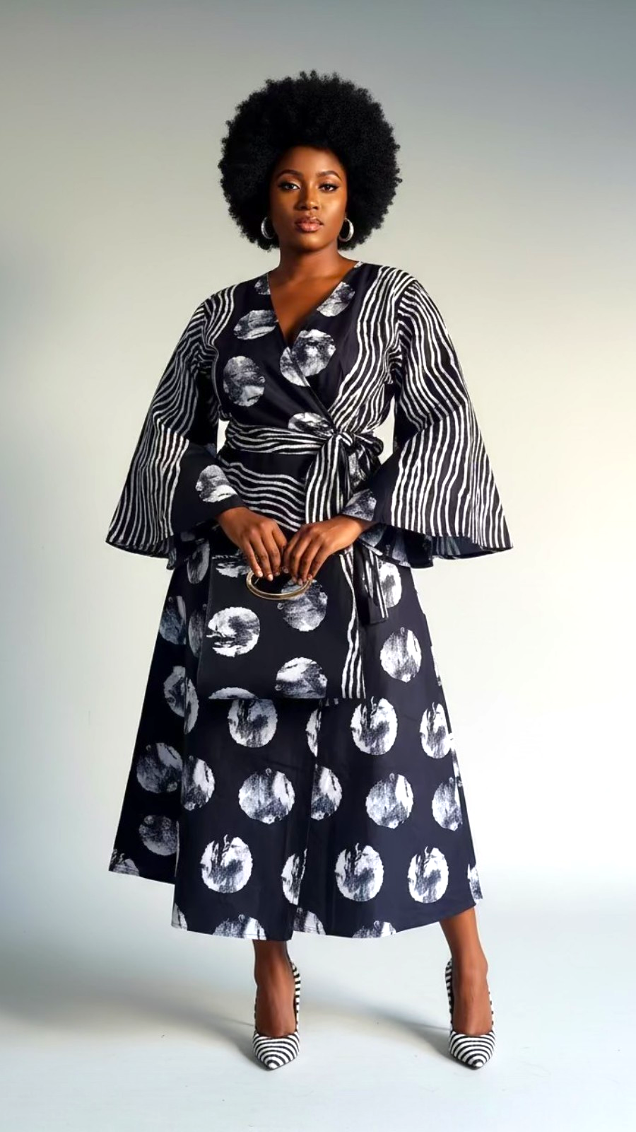 Combo Long Wrap Dress + Pocketbook Set 2025-834