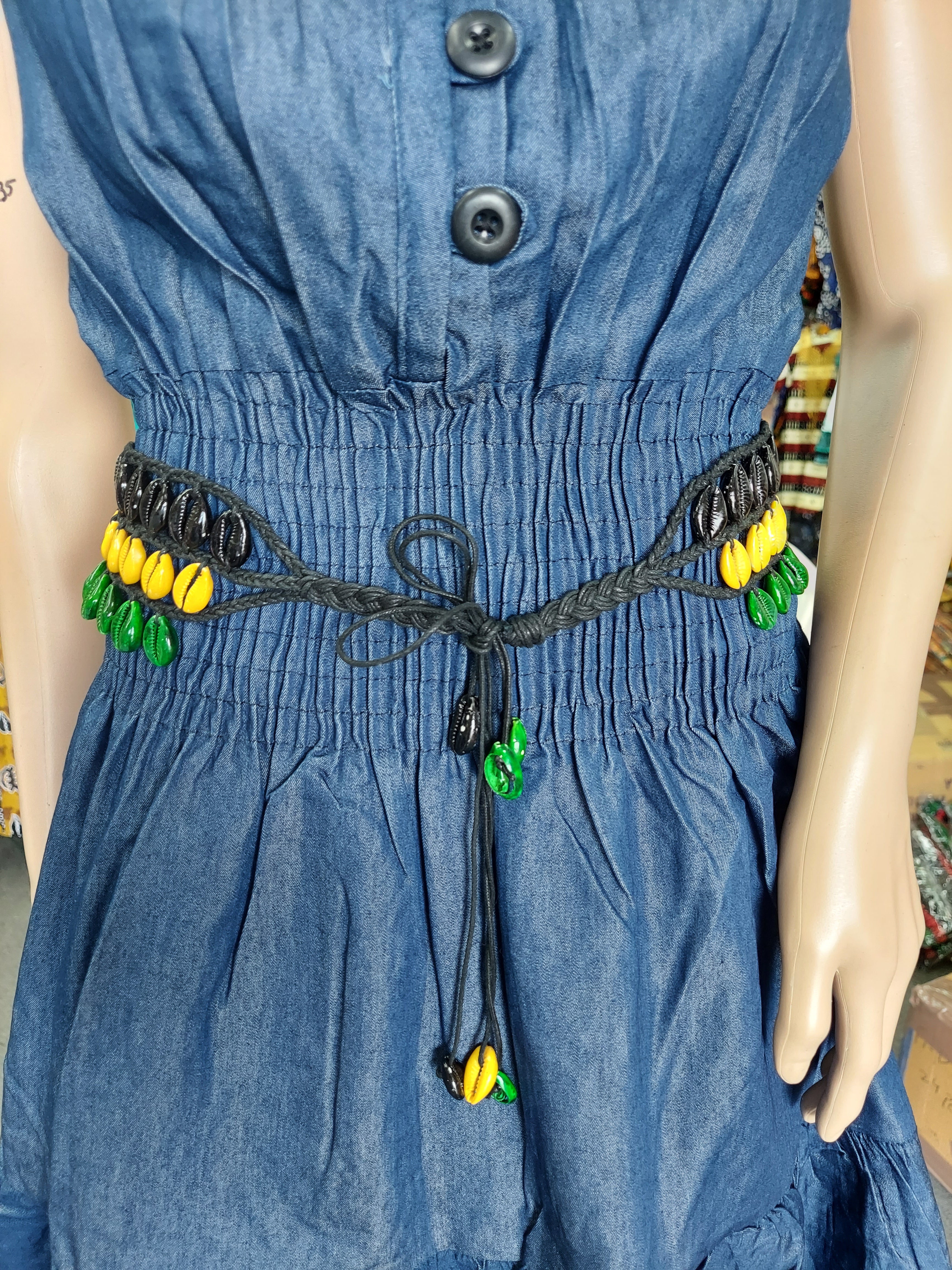 3 Layered Cowrie Shells Waist Belt