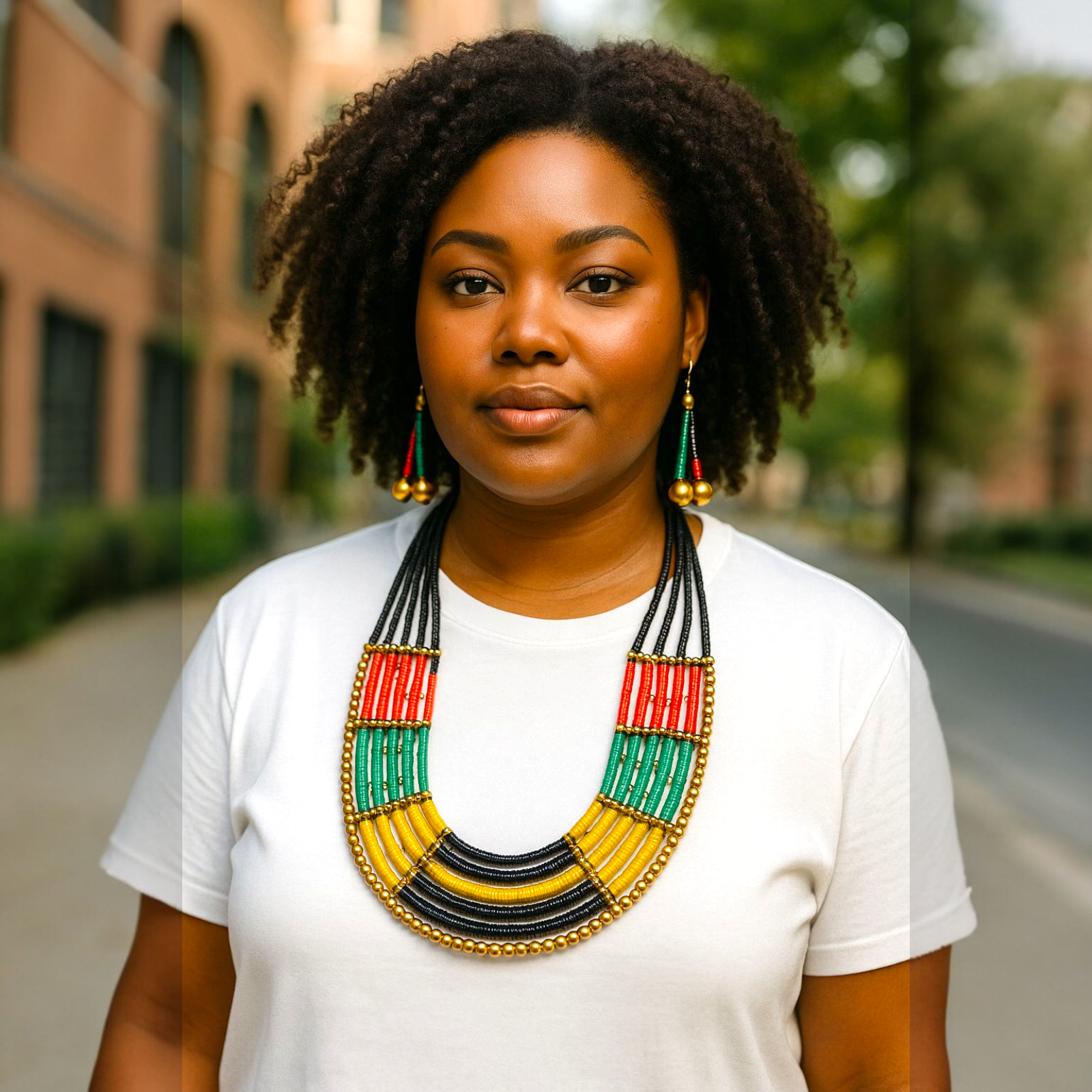 Necklace & Earrings Set- Rasta Beads