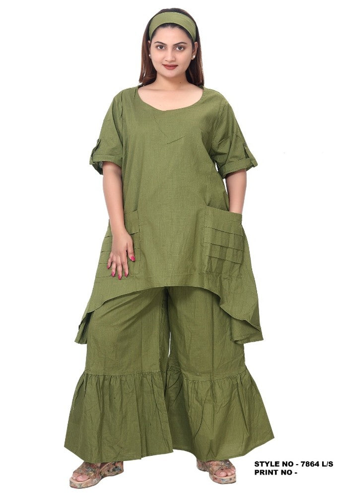 Linen Set / Pant & Blouse Set -7864