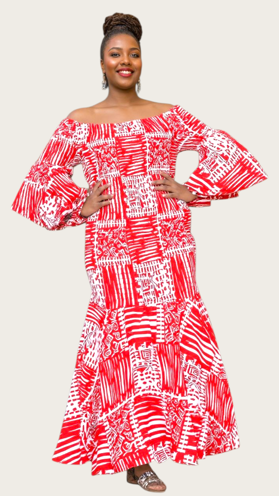 9008 Smock Mermaid Dress - Print 659A