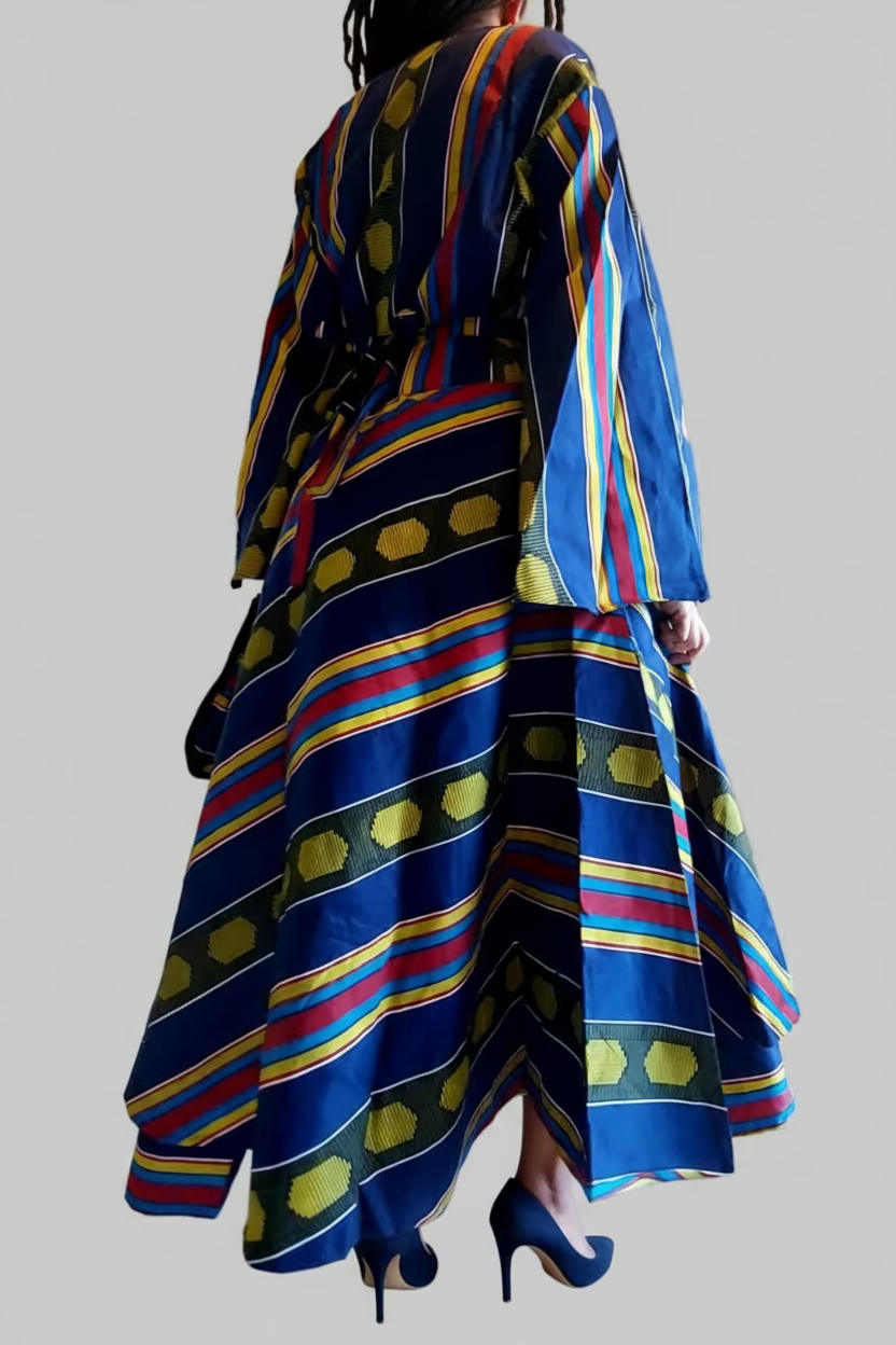 3pcs Set Maxi Skirt Pocketbook wrap Dress 2167 M