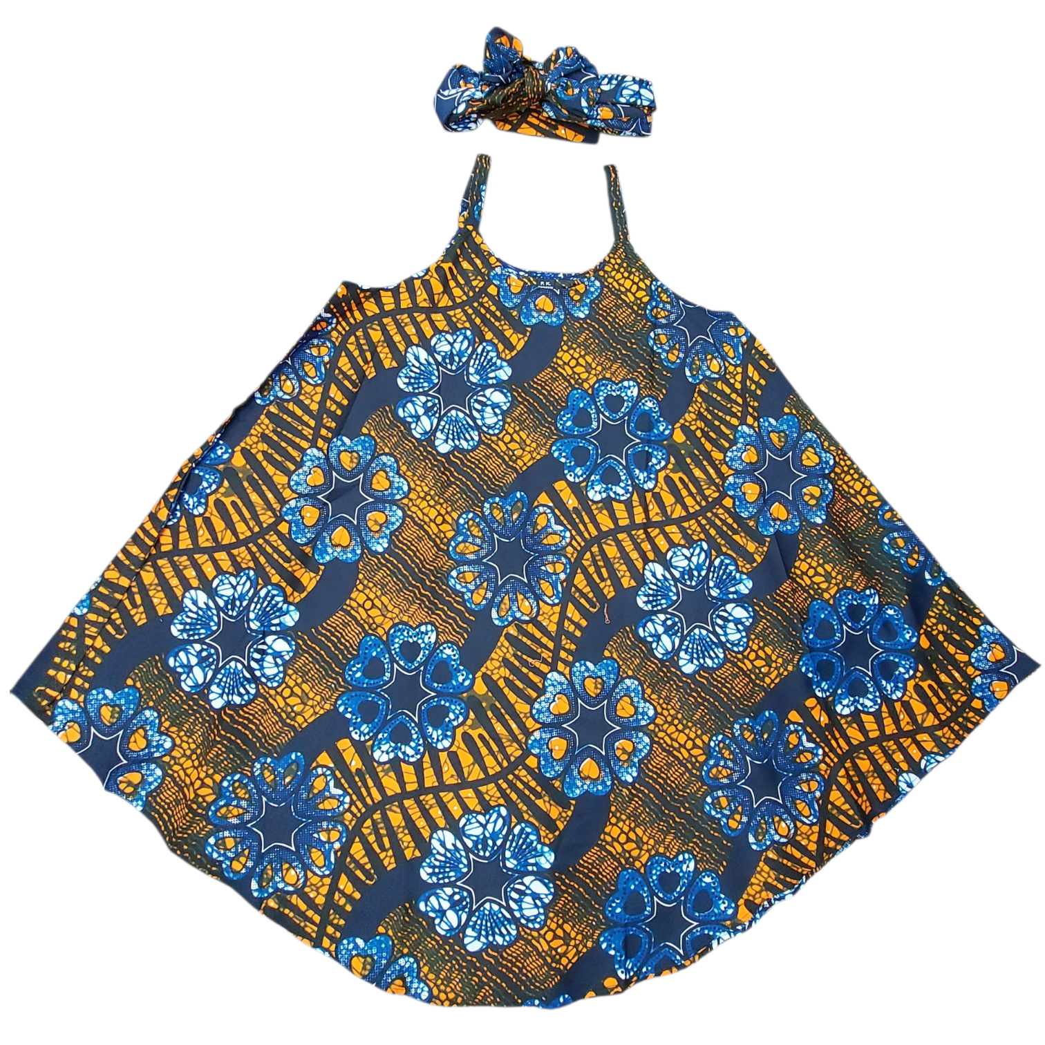 Sun Dress/ Mid Length/ Spagetti Straps/With Scarf - 032 Floral