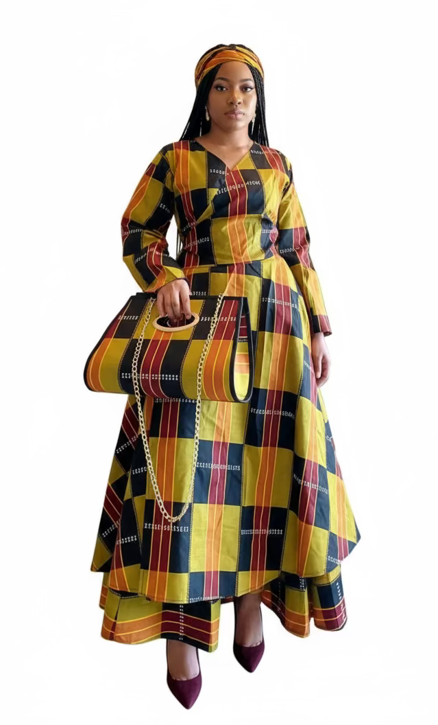 3pcs Set Maxi Skirt Pocketbook wrap Dress 746 H