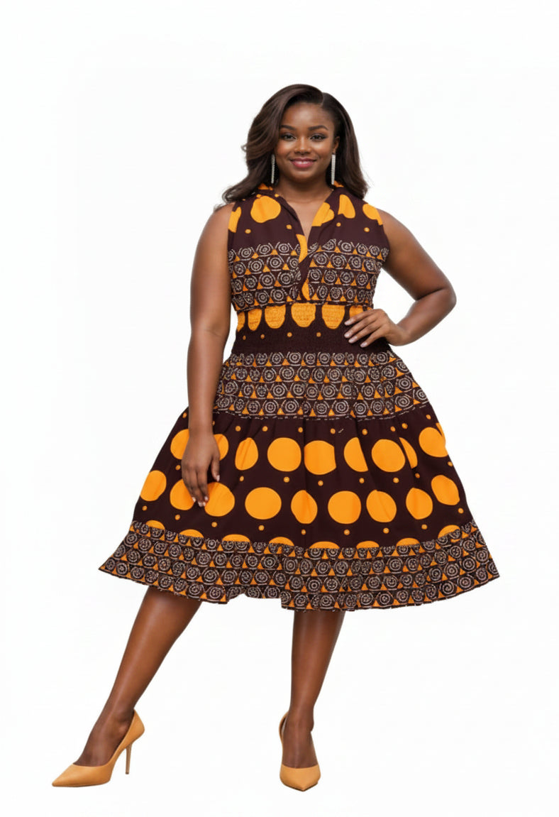 Woman's Mid-Length Smock Dress 5006