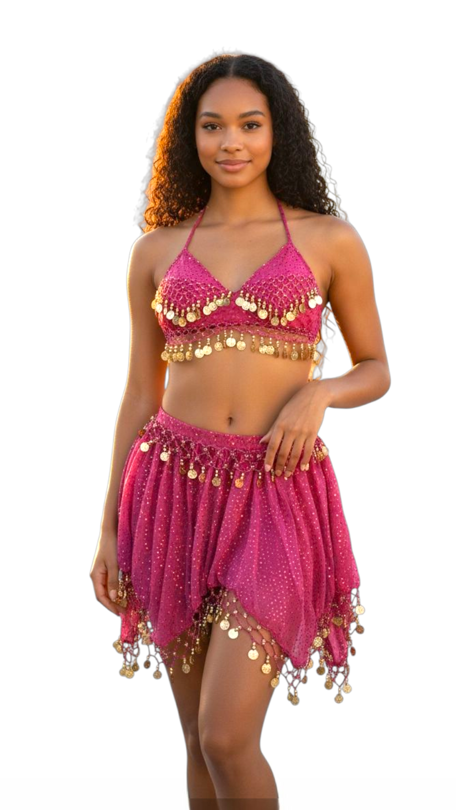 Belly Dance Costume / Coins 2 Pcs Set