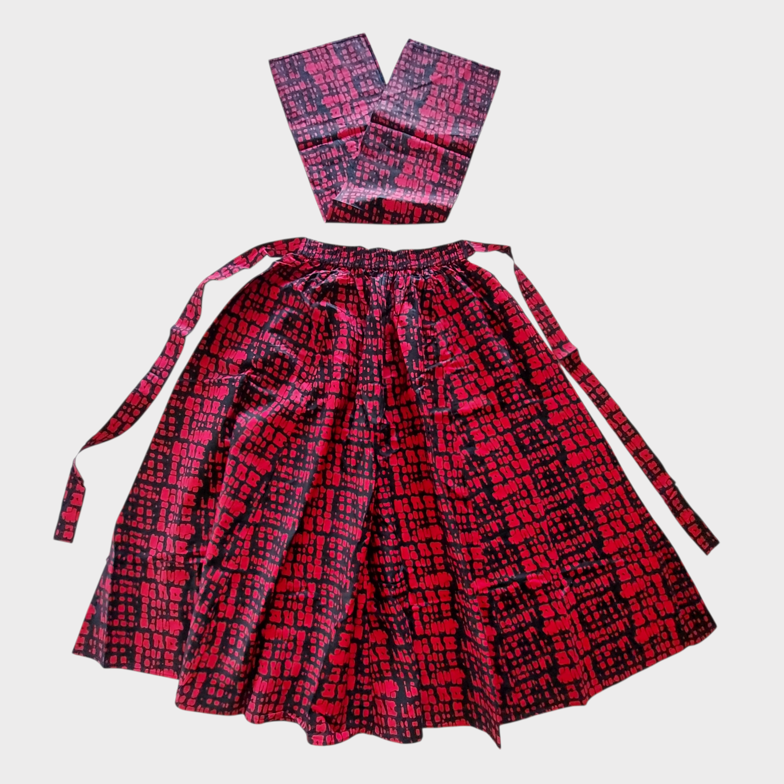 Woman Long Printed Maxi Skirt - Red 1350