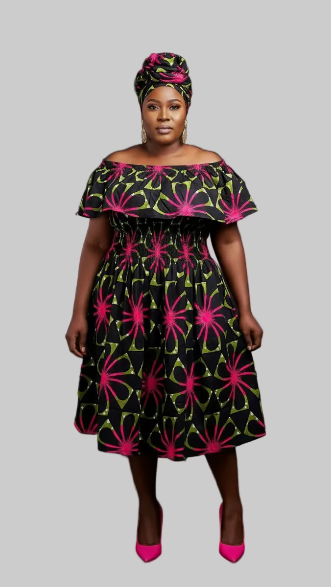 3014M- Middi  Dress - Floral Print 67