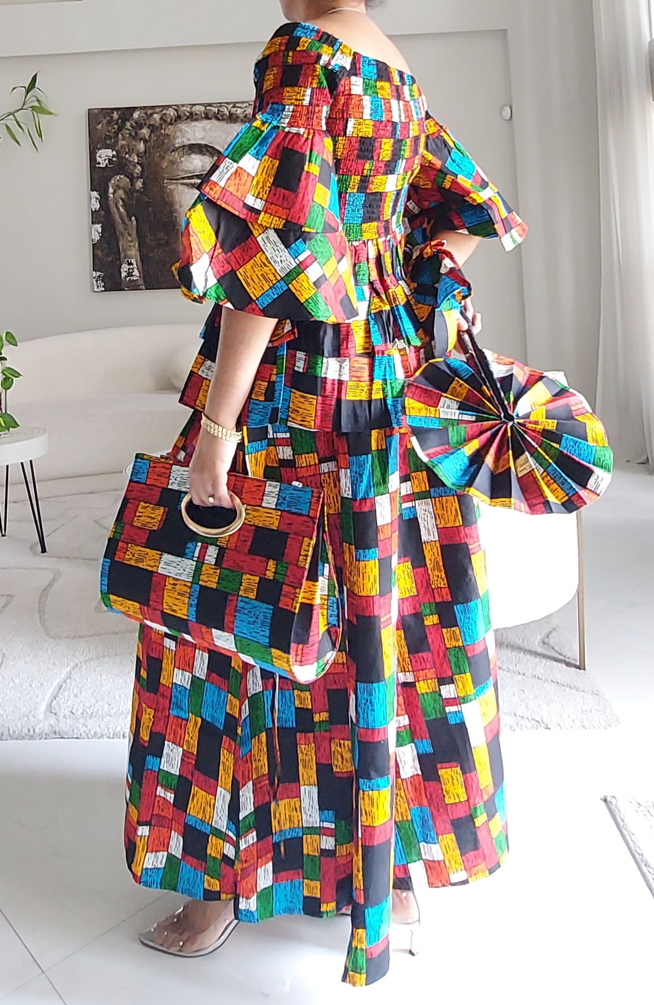 5-Piece African Ankara Pant Set Mosaic - 019-PS14G