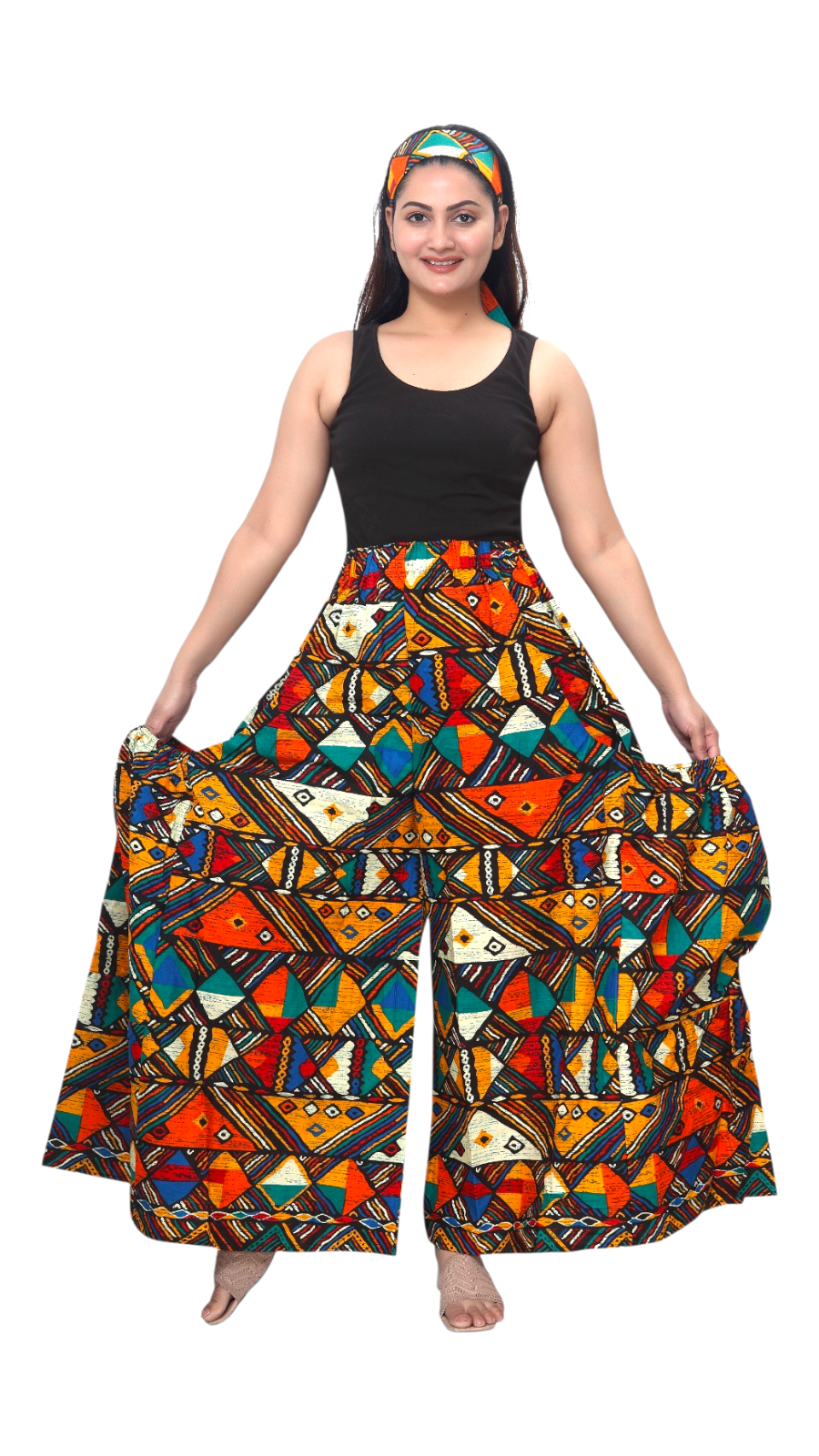 240 Big Pocket Palazzo Pant Multi Color