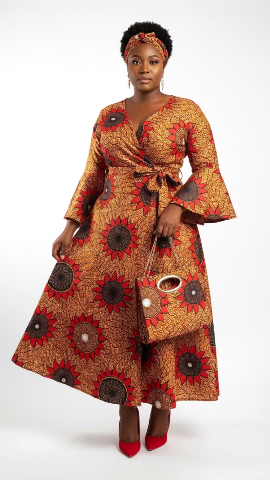 Combo Long Wrap Dress + Pocketbook Set 2025-843