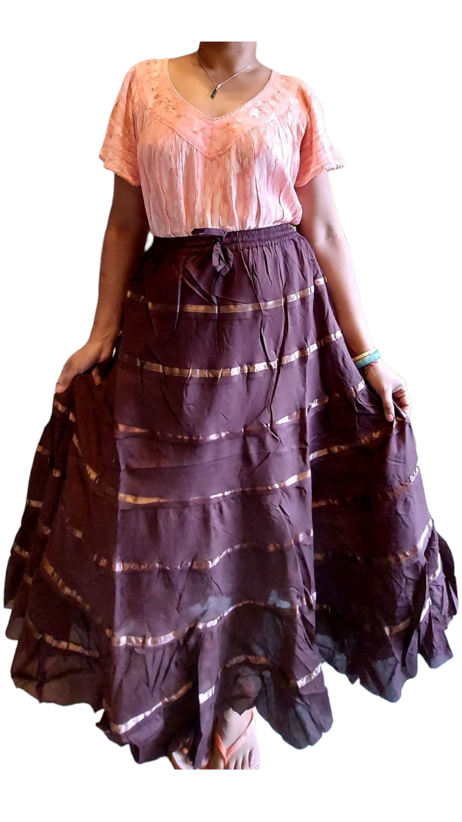 Long Tiered Cotton Skirt (SALE)