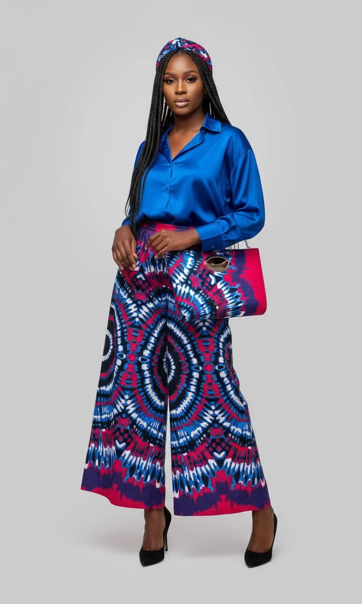 Combo Palazzo Pant & Pocketbook Set Red Tiedye PS14